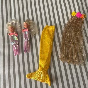 Vintage Lot of Barbie Mermaid Accessories & Sea Twins